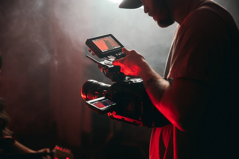 Videograf filmer med profesjonelt kamera
